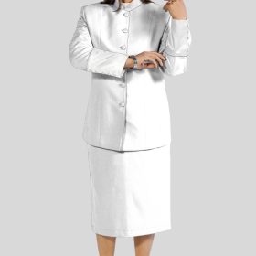 Elegant White Skirt Suit for Church or Formal Wear