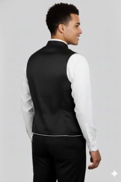 Crimson Vest with White Trim in Contemporary Style