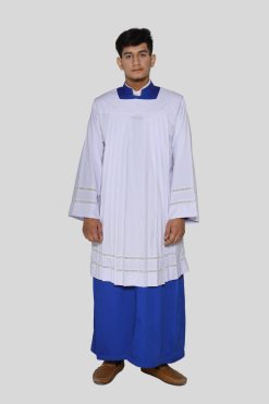 Catholic Surplice with Double Floral Lace Detailing