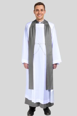 Cherished, Men's Pastor Vestment In Grey - 4 Pieces Included