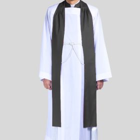 Sacred, Men's Pastor Vestment In Black - 4 Pieces Included