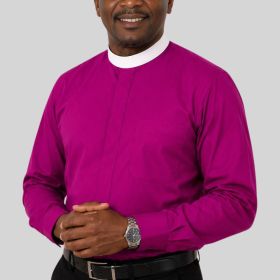 Red Purple Neckband Bishop Clergy Shirt