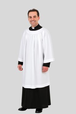 Round Neck Clergy Surplice for Religious Ceremonies