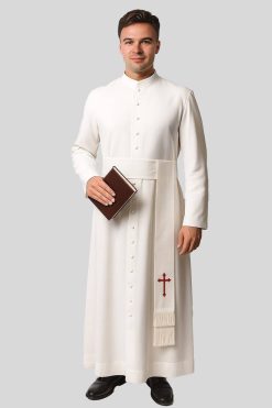 White Pastor Robe for Sunday Worship