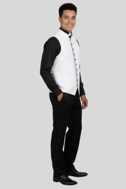 White Vest with Black Accents for Urban Church Style