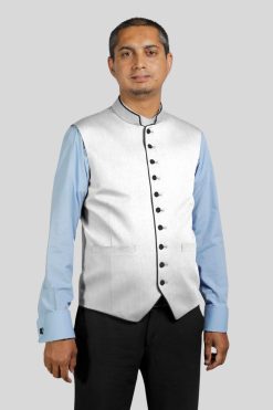 White Vests Mens with Black Accents for Urban Church Style