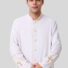 Men's Preacher Clergy Jacket In White & Golden Trim
