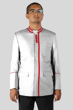 Mens Preaching Jackets with Red Trim & Five Buttons