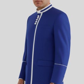 Preaching Jacket Royal Blue with Modern White Buttons