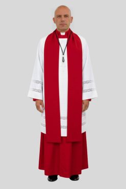 Red Class A Vestments Set for Pastors 4 Pieces