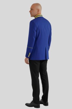 Royal Blue Preacher Jacket with Golden Accents