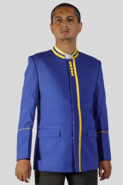 Royal Blue Preacher Jackets with Golden Accents