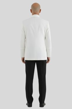 White Clergy Jacket for Men with Modern Buttons