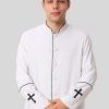 White Jackets for Men in White & Black Piping