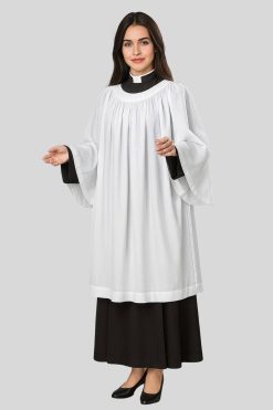 Clergy Surplice for Womens with Classic Round Neck