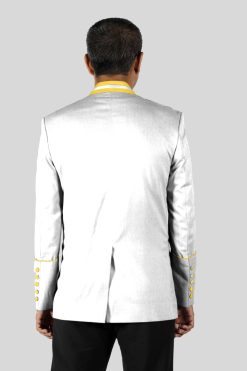 Elegant White Clergy Jacket with Gold Accents