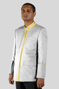 Elegant White Clergy Jacket with Gold Accents
