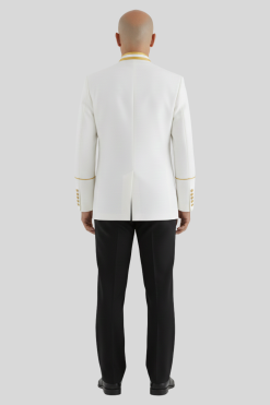 Elegant White Clergy Jacket with Gold Accents