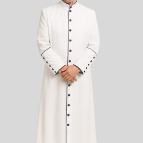 Men’s Executive White Pastor Robe Perfect for Church Services