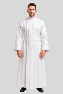 Traditional White Priest Alb for Formal Church Use