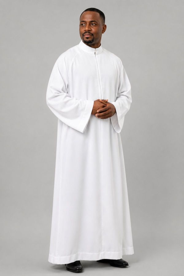 Traditional White Priest Alb for Formal Church Use