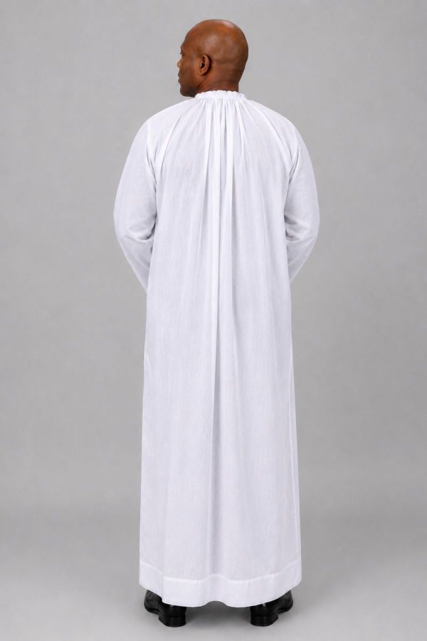 Clergy Alb with Gathered Neck, Front & Back Pleats