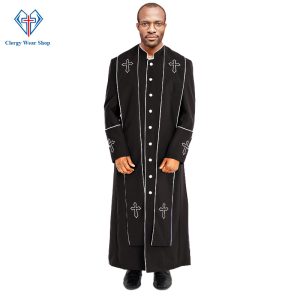 Mens Preacher Clergy Robe Black