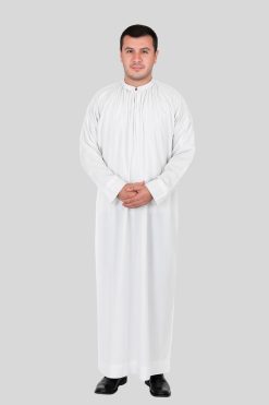Traditional Clergy Alb for Men in Plain White Style