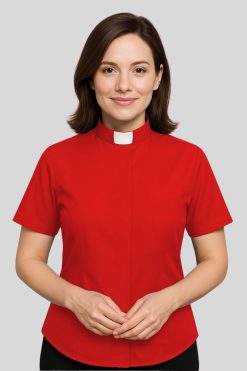 Clergy Shirt for Women Red