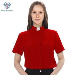 Clergy Shirt for Women Red