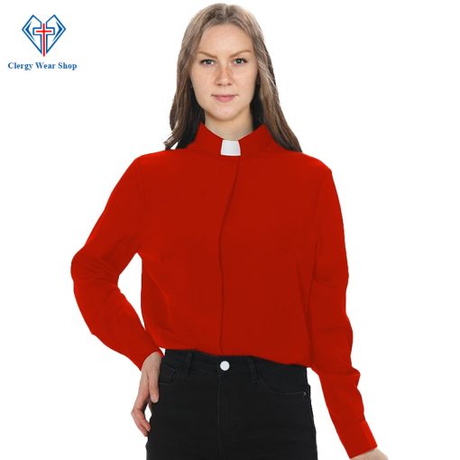 Clergy Shirt for Women Red