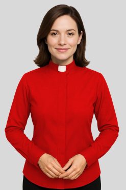 Clergy Shirt for Women Red