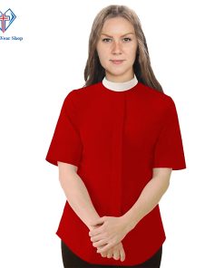 Clergy Shirt for Women Red Neckband