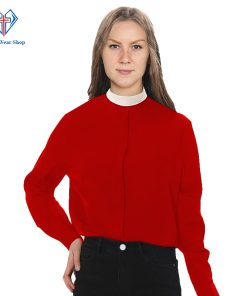 Clergy Shirt for Women Red Neckband