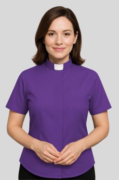 Ladies Clergy Shirt Purple