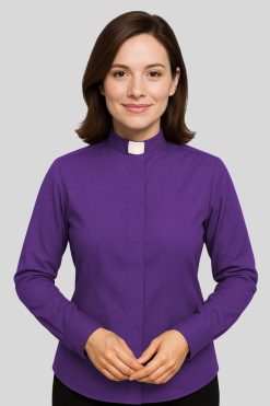Ladies Clergy Shirt Purple