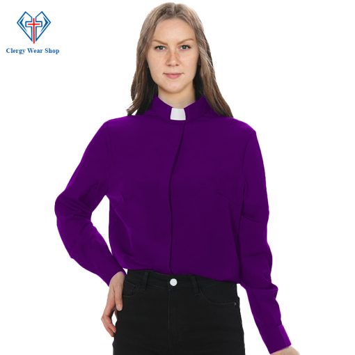 Ladies Clergy Shirt Roman Purple