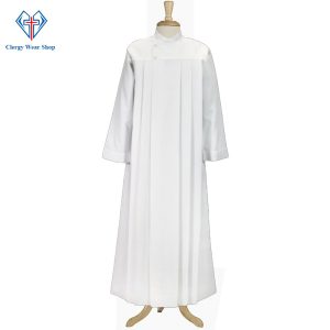 Mens Wrap Around Clergy Alb with Front Pleats