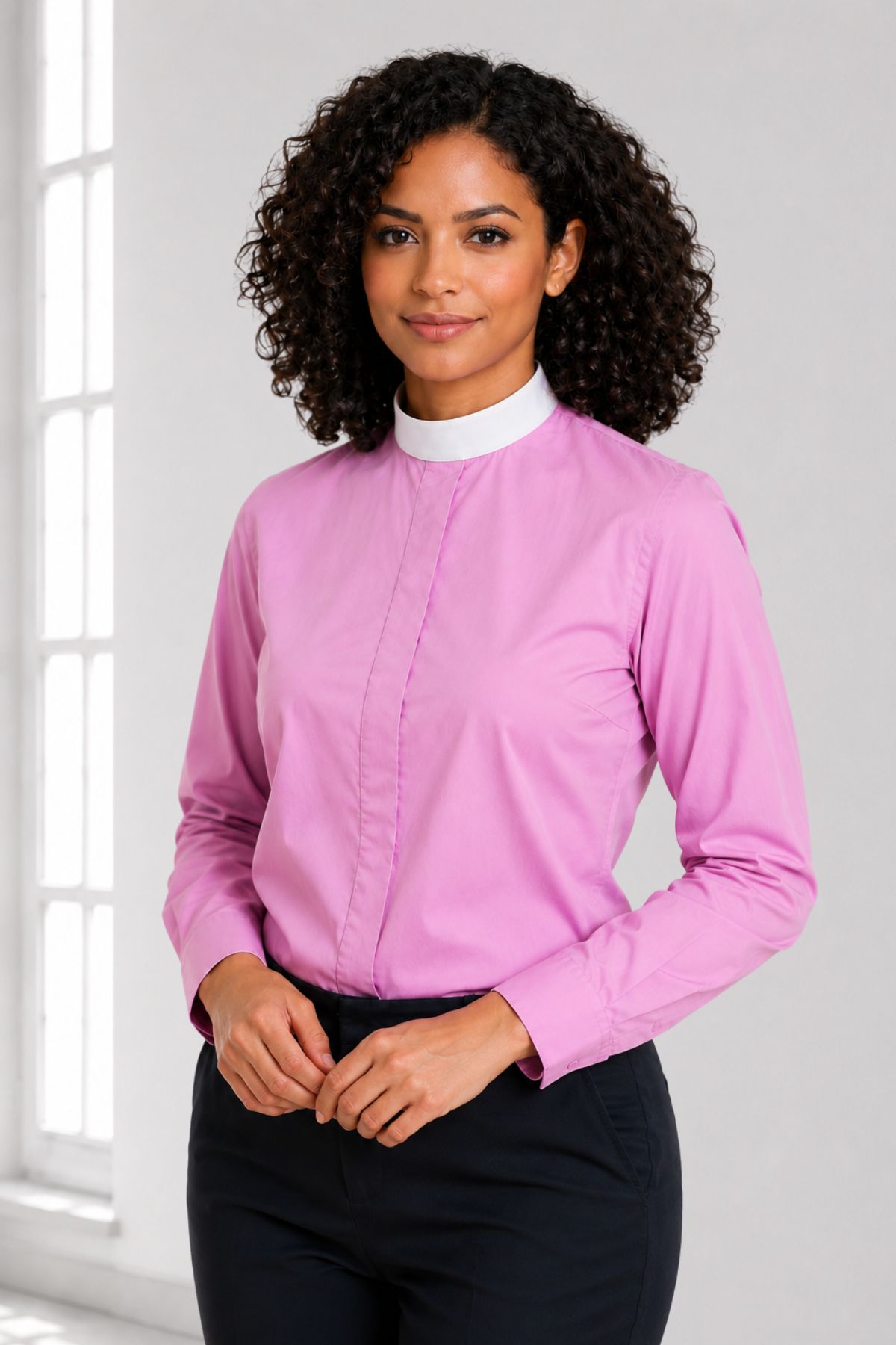 Prestige Fit Women’s Neckband Clergy Shirt Prestige Women’s Neckband Shirt