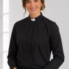 Professional Black Clergy Shirt for Female Ministers