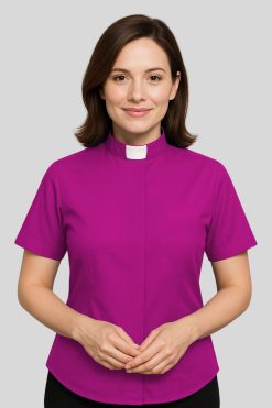 Red Purple Ladies Clergy Shirt