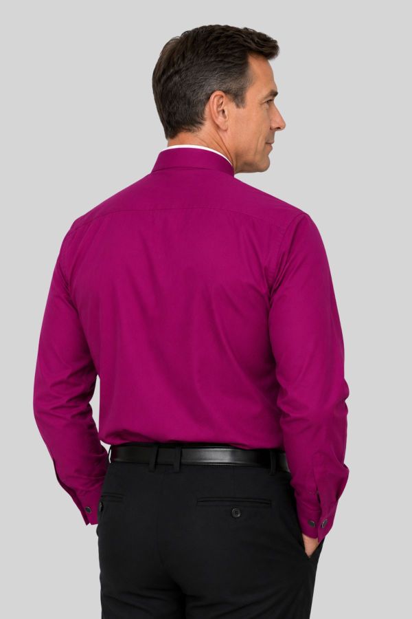 Red Purple Tonsure Collar Clergy Shirt for Bishops