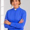 RoyalLine Royal Blue Tab Collar Clergy Shirt for Female Leaders