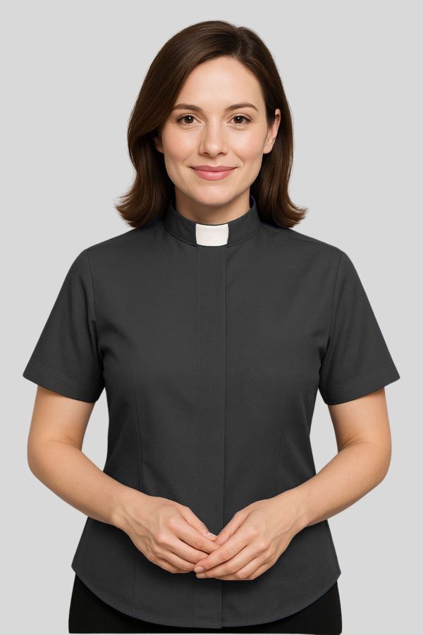 Women Clergy Shirt Black
