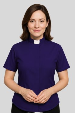 Women's Clergy Shirt Navy