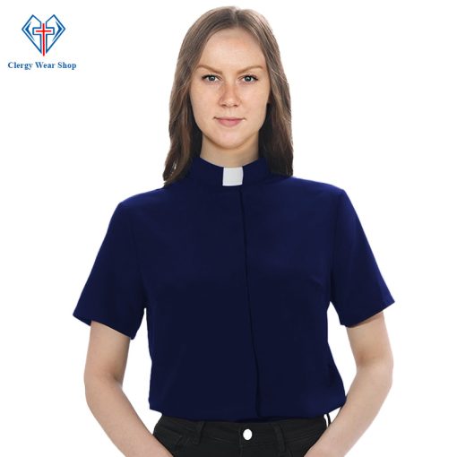 Women's Clergy Shirt Navy