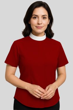 Women's Clergy Shirts Maroon