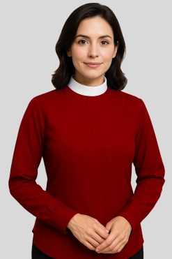 Women's Clergy Shirts Maroon