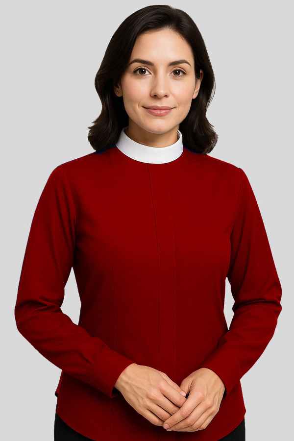 Women's Clergy Shirts Maroon