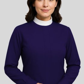 Faithful Neckband Collar Clergy Shirt for Women